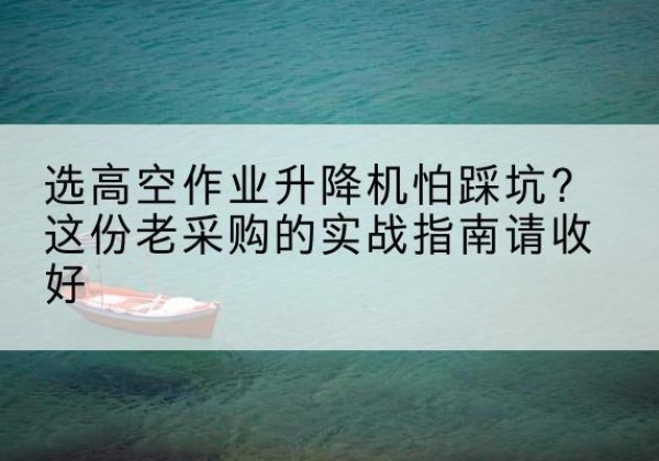柏乡高空作业升降机厂家推荐-选高空作业升降机怕踩坑？这份老采购的实战指南请收好