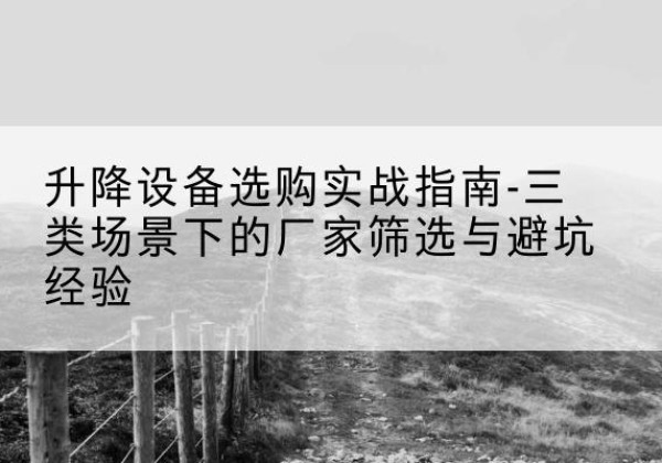 柏乡移动式升降机厂家推荐-升降设备选购实战指南-三类场景下的厂家筛选与避坑经验